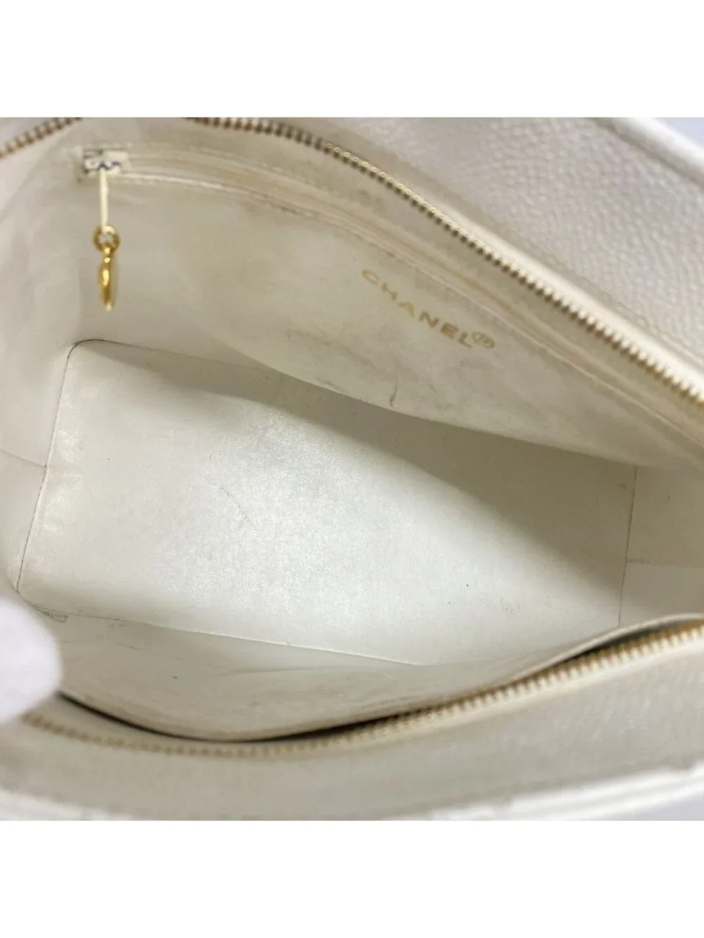 Chanel Tote Bag Reissue Caviar Leather White Gold